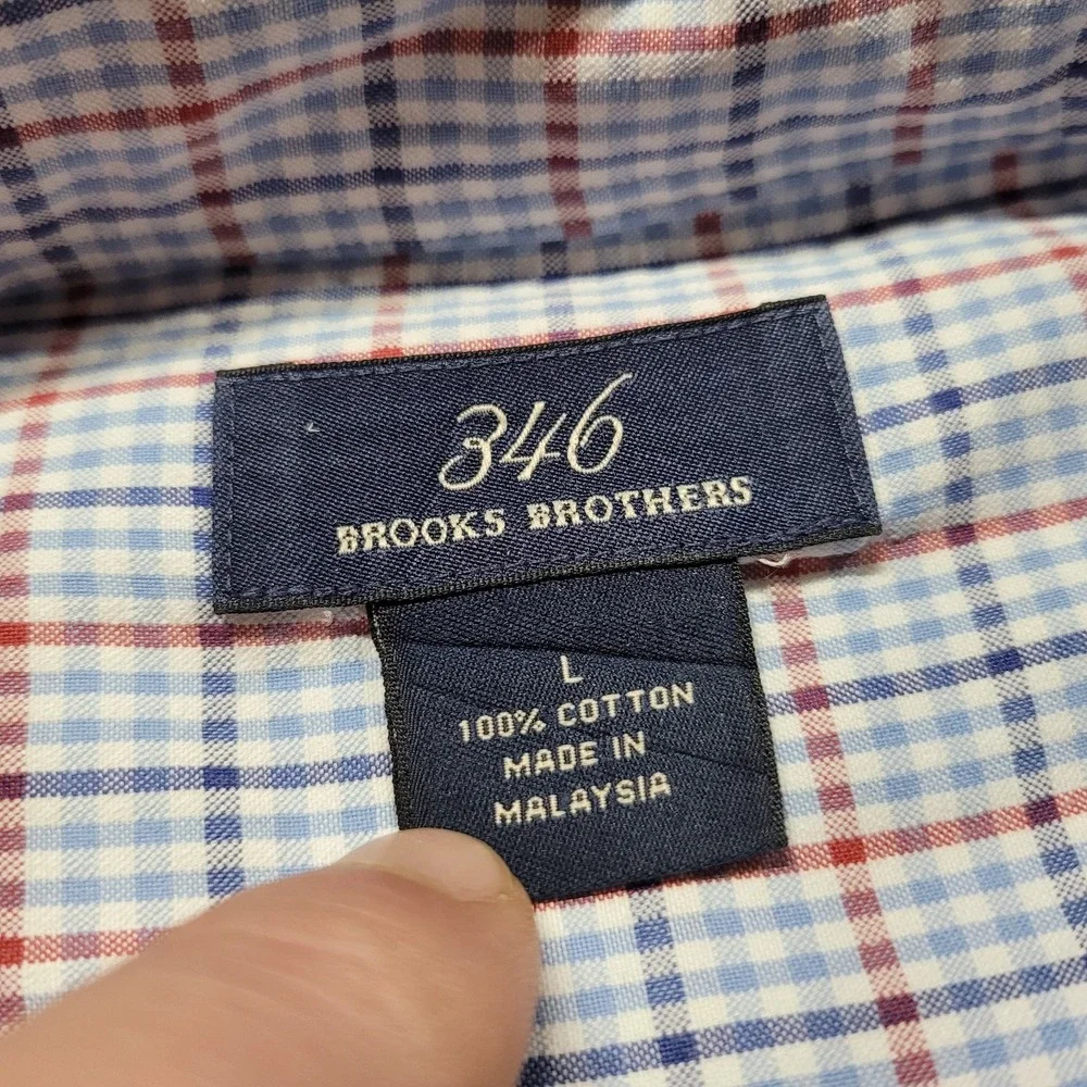 Brooks Brothers 346 Shirt Mens Large Multi Plaid Oxford Button Down Long Sleeve - Picture 7 of 13